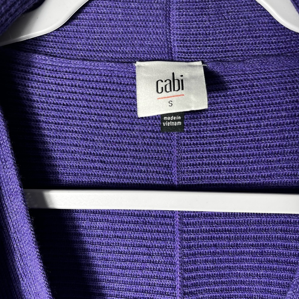 Cabi Sunday Cardigan Ribbed Purple Violet Size Small - Picture 4 of 7